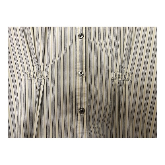 CAbi button down shirt, gray stripe, size M, long sleeves , cotton blend. - Picture 3 of 7